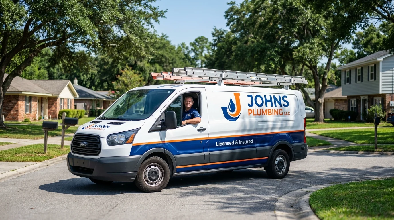 Johns Plumbing LLC service van in Hood River, OR