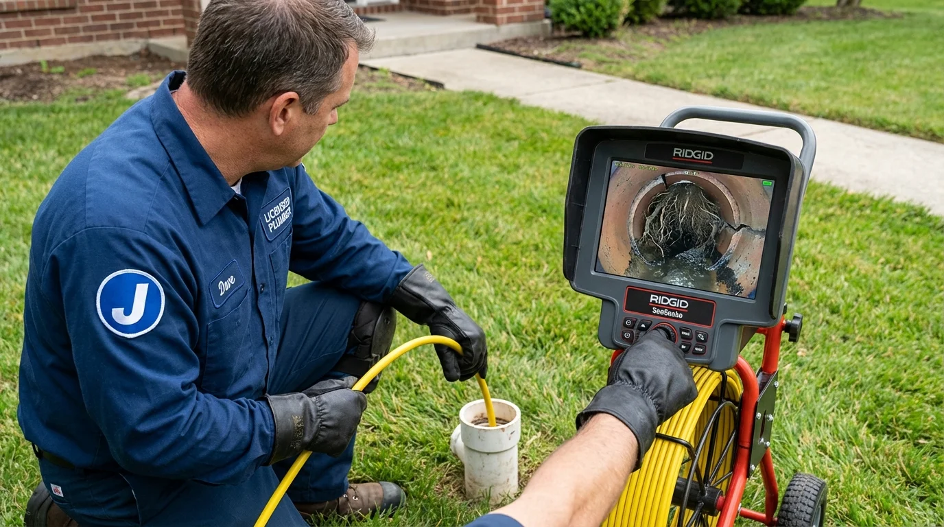 Sewer camera inspection being performed by Johns Plumbing LLC in Hood River