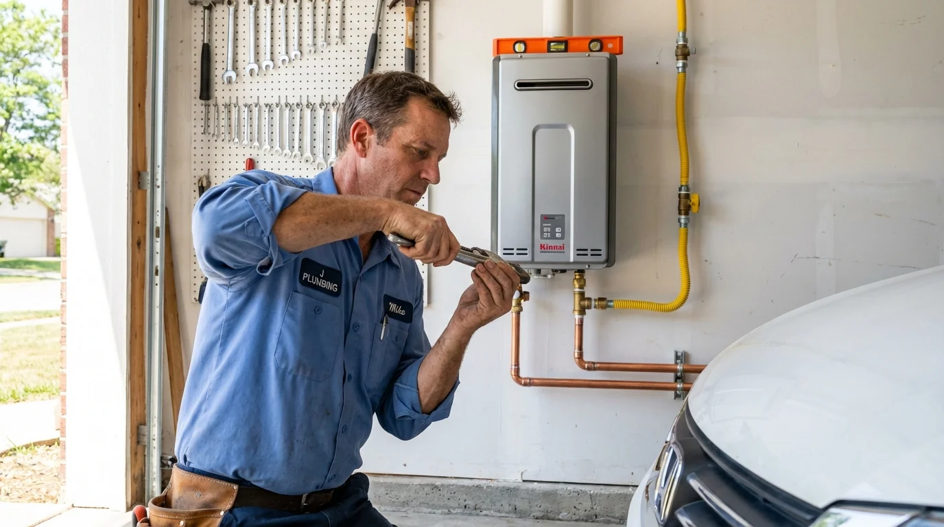 Tankless water heater installation by a Johns Plumbing LLC plumber in Hood River